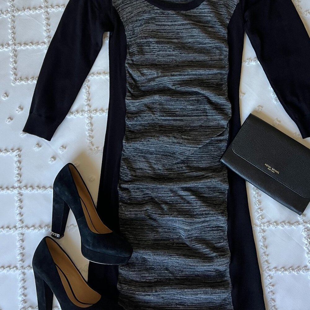 Vintage GUESS Original Knit 3/4 Sleeve Dress Bodycon Style Scoop Neckline SIZE M